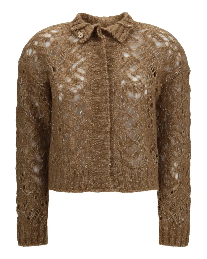 Max Mara open-knit button-up cardigan - Braun Braun
