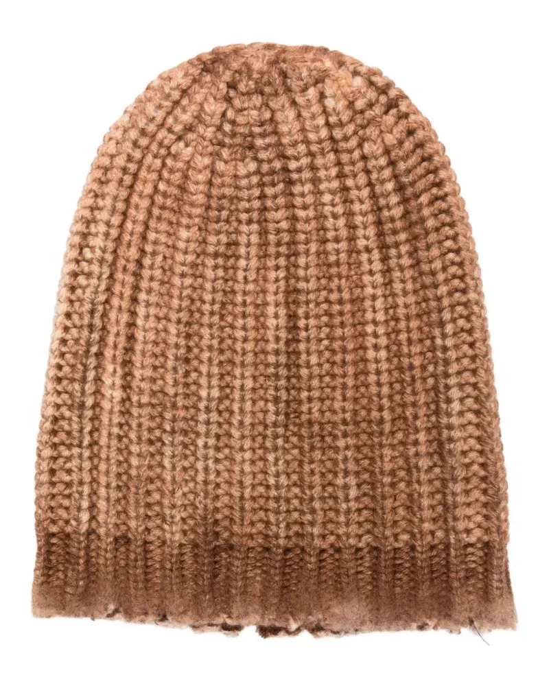 Avant Toi Gerippte Beanie - Braun Braun