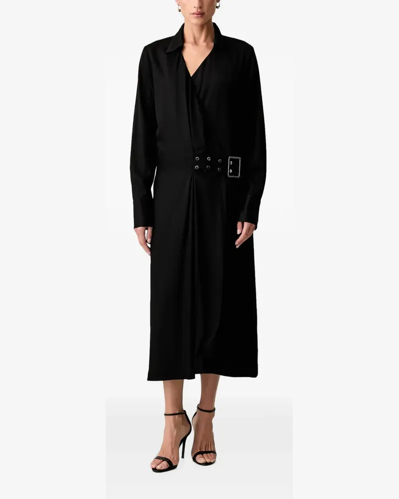 Trussardi belted wrap-style midi dress - Schwarz Schwarz