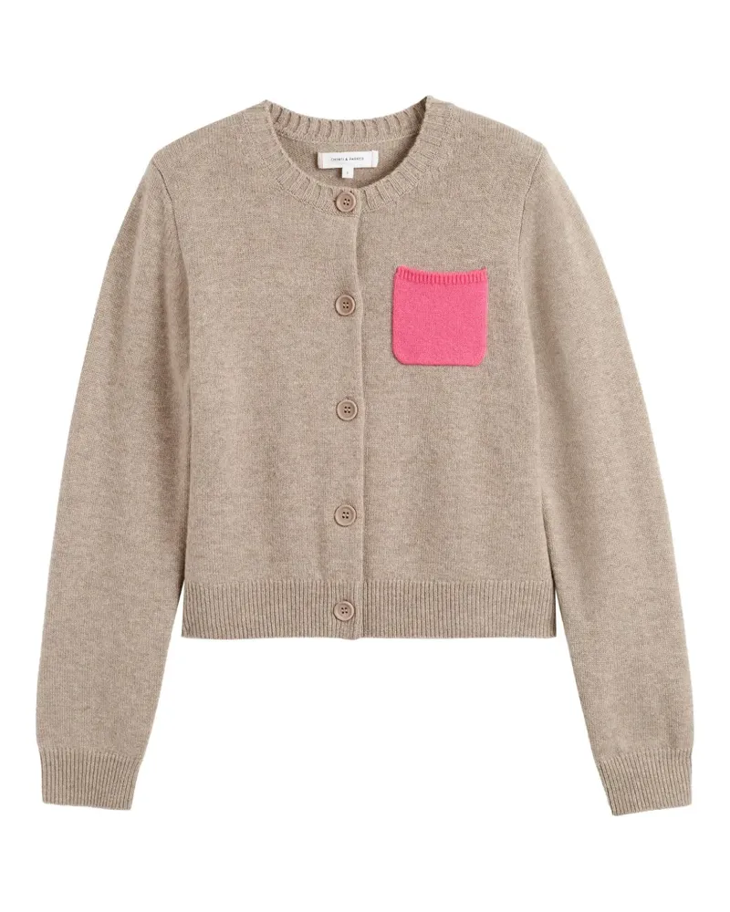 Chinti & Parker Cardigan mit aufgesetzter Tasche - Nude Nude