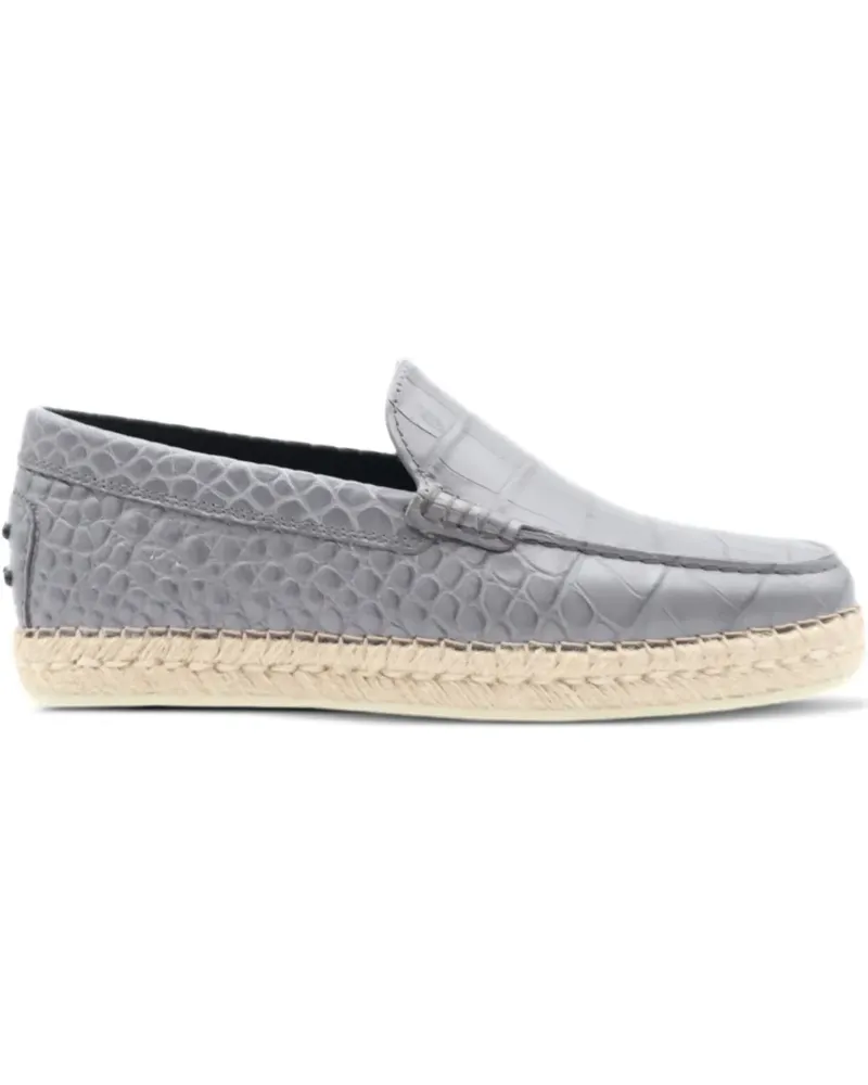 TOD'S Espadrilles aus Leder - Grau Grau