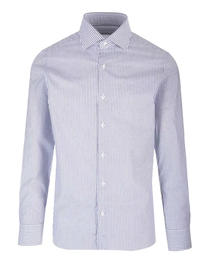 BARBA Gestreiftes Hemd - Blau Blau