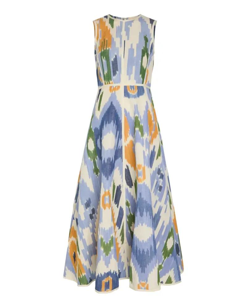 Emporio Sirenuse ikat-print sleeveless midi dress - Nude Nude