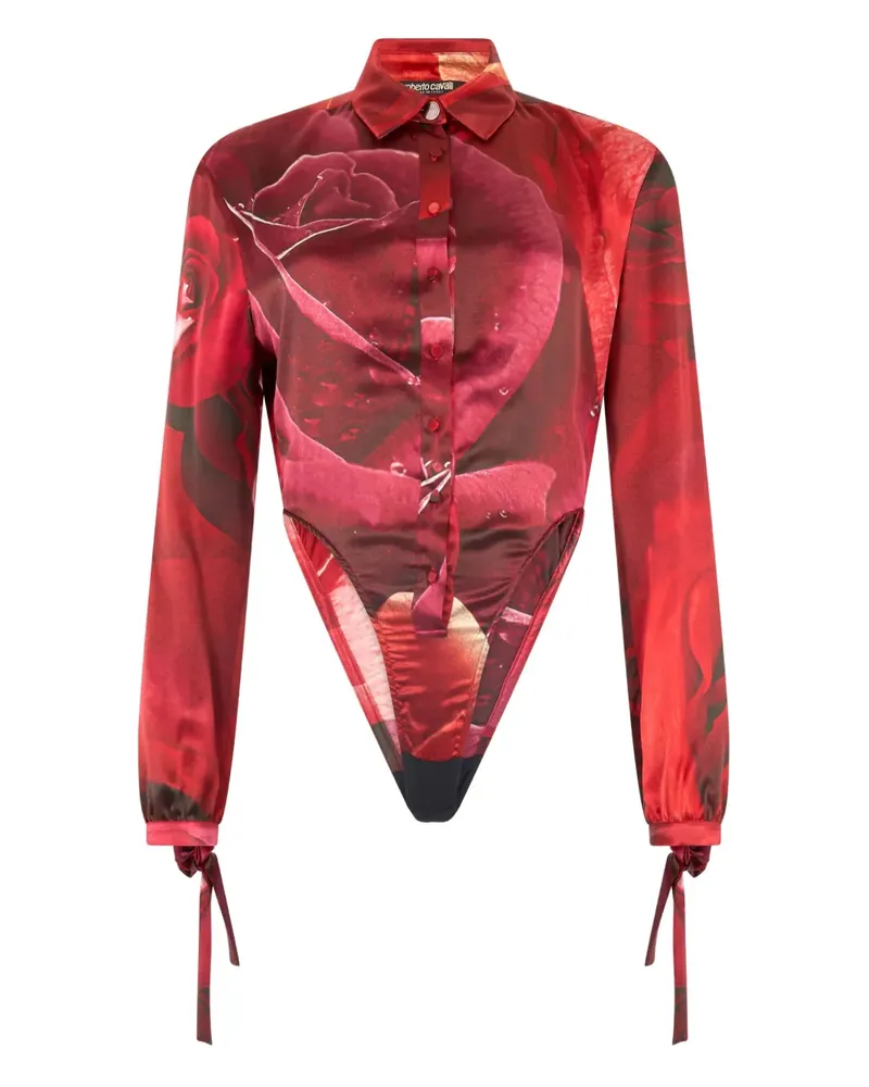 Roberto Cavalli Body mit abstraktem Print - Rot Rot