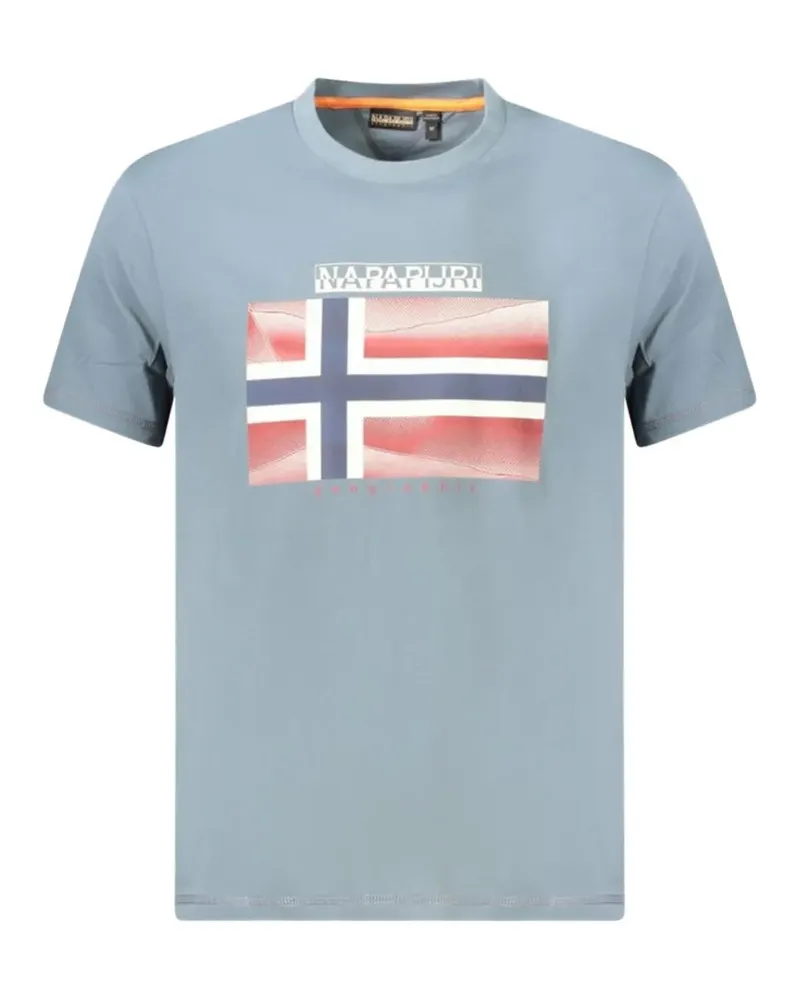 Napapijri T-Shirt mit grafischem Print - Blau Blau