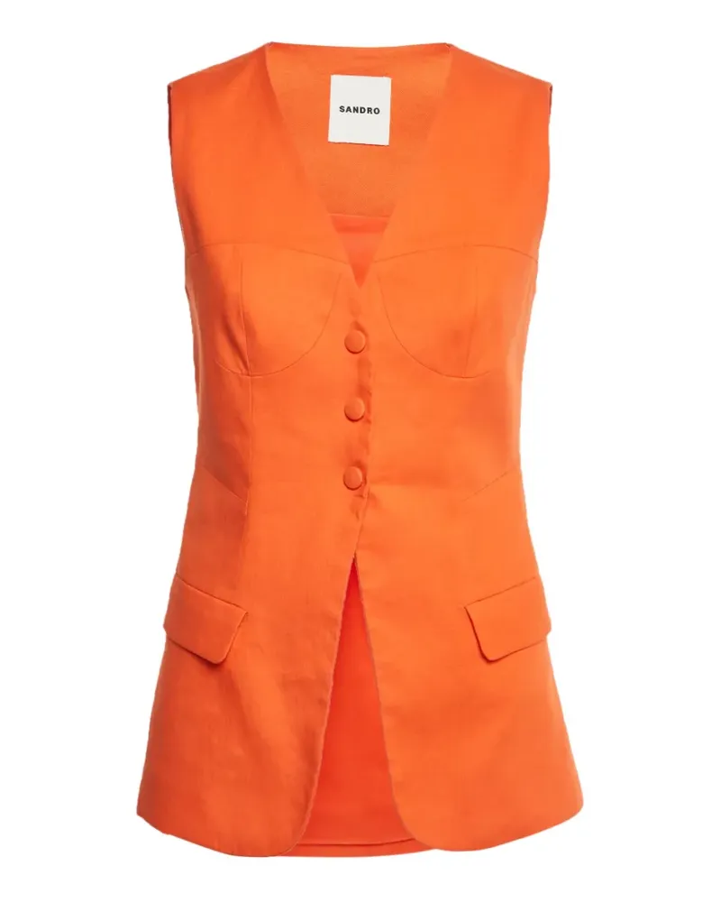 Sandro buttoned vest - Orange Orange