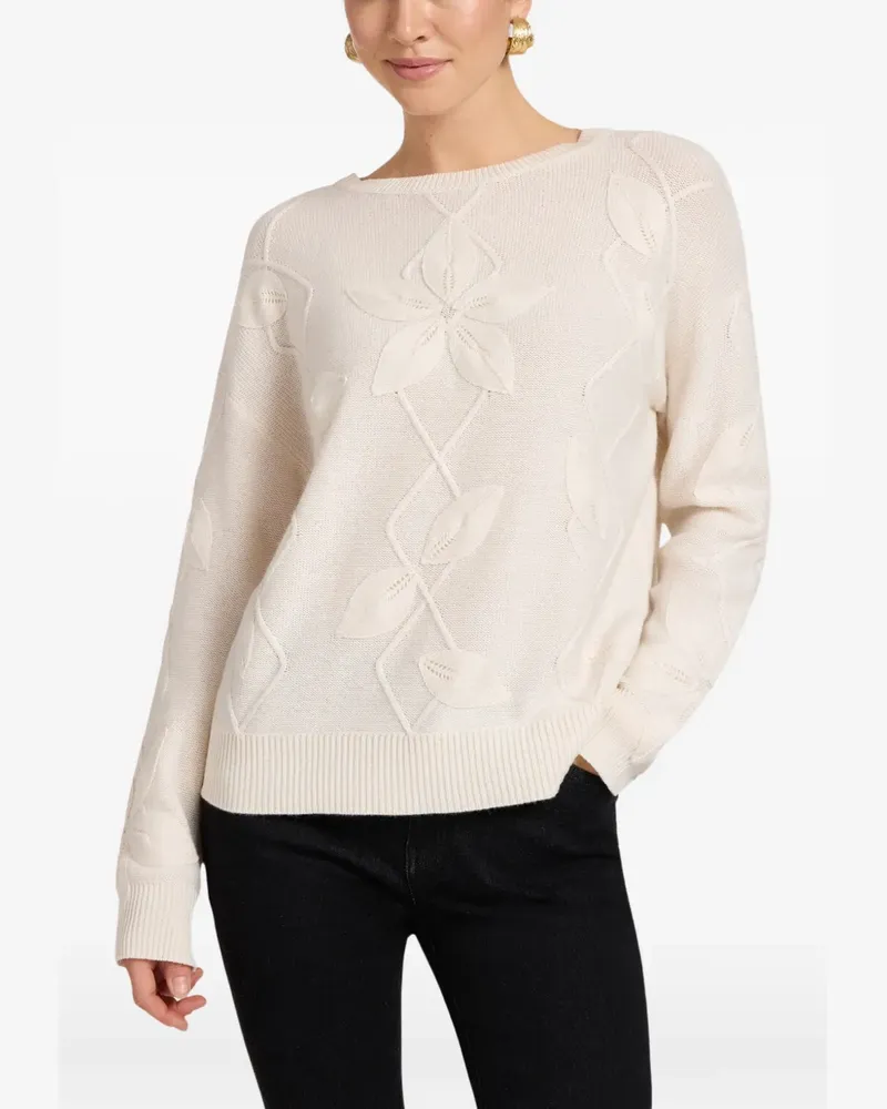 Elena Mirò Pullover mit Blumen-Intarsie - Nude Nude