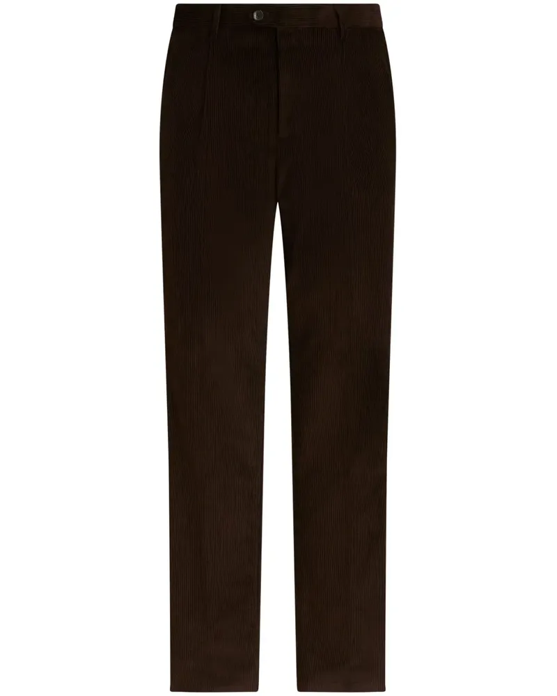 Etro Cordhose mit Blumenstreifen - Braun Braun