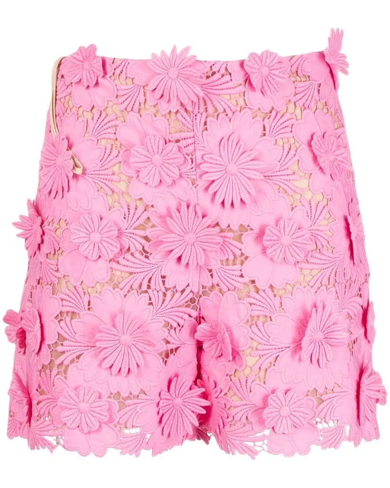 Oscar de la Renta Shorts mit Spitze - Rosa Rosa