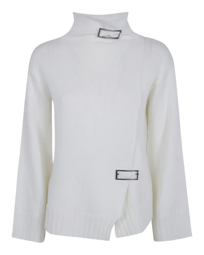Pier Antonio Gaspari Asymmetrischer Pullover mit Schnalle - Weiß Weiß