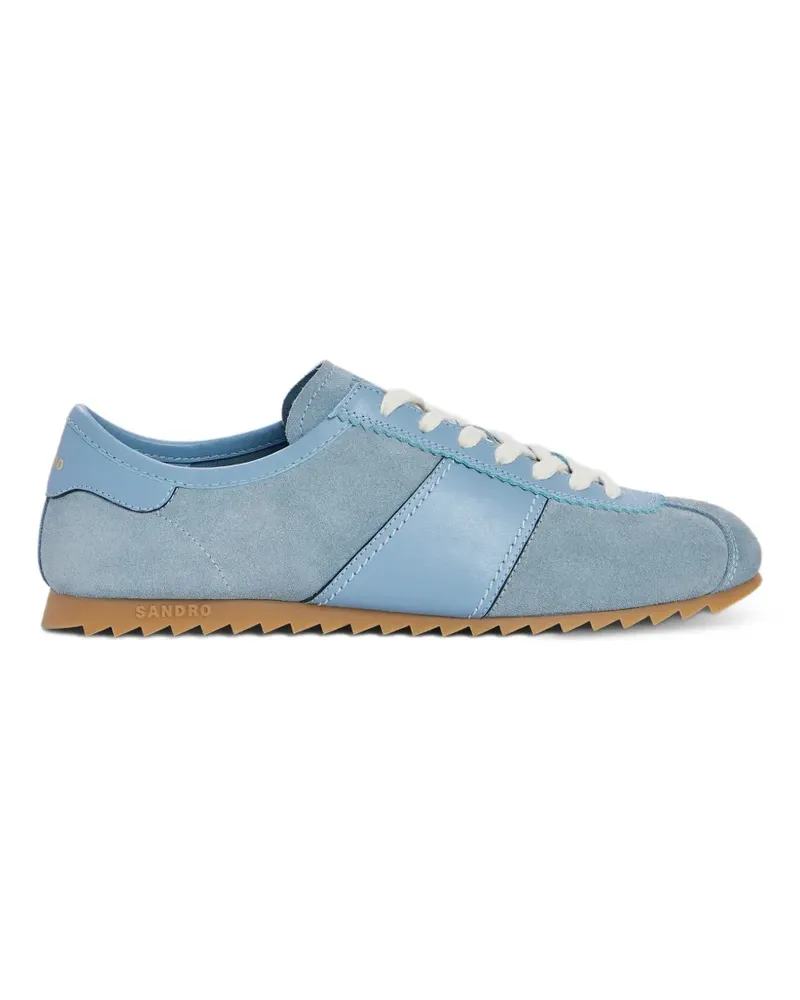 Sandro low-top leather and suede trainers - Blau Blau