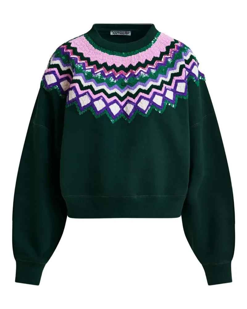 Essentiel Pullover mit Pailletten - Grün Grün