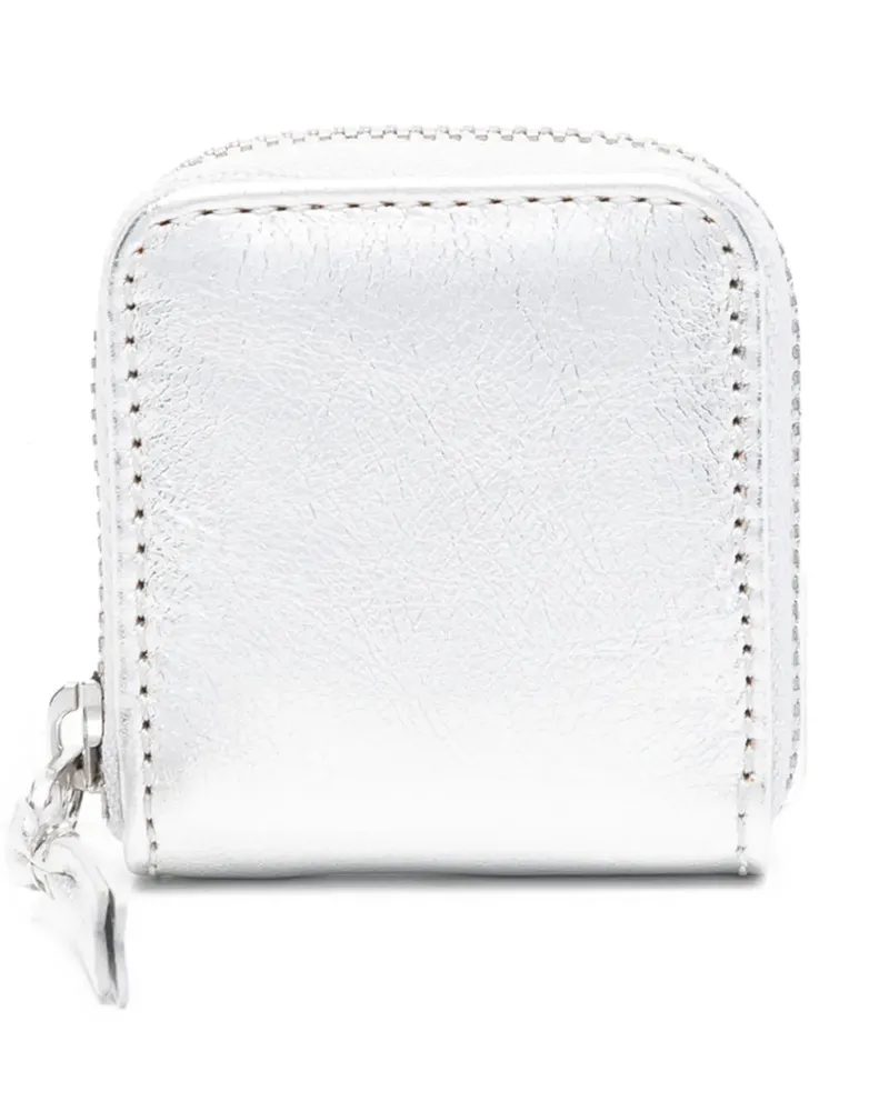 Comme des Garçons Portemonnaie im Metallic-Look - Silber Silber