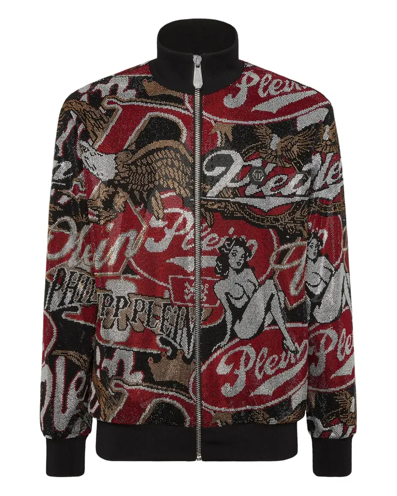 Philipp Plein Sportjacke mit strassverziertem Print - Schwarz Schwarz