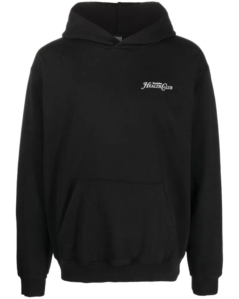 SPORTY & RICH Rizzoli Hoodie mit Logo-Print - Schwarz Schwarz