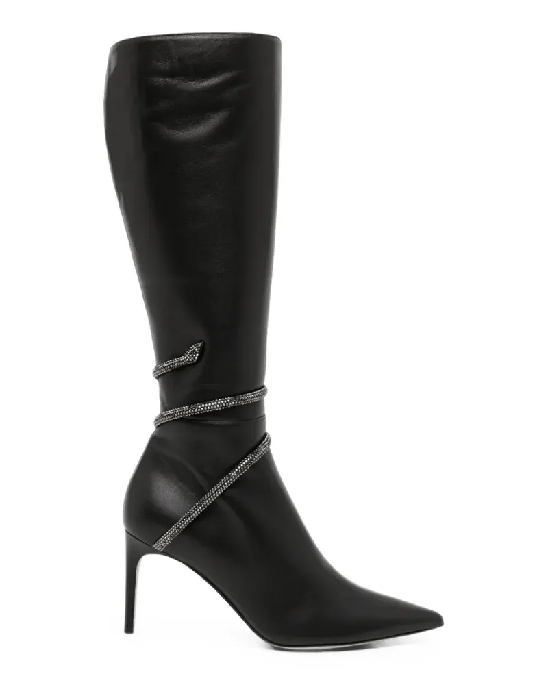 René Caovilla Cleo Stiefel 85mm - Schwarz Schwarz