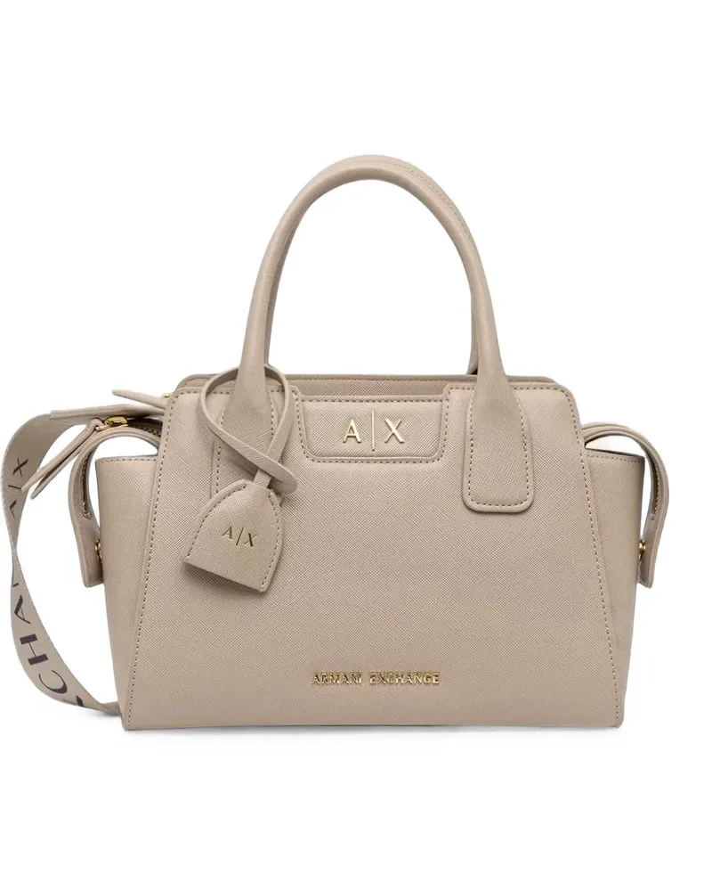 Armani Exchange logo-plaque tote bag - Nude Nude