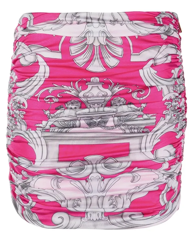 Versace Minirock mit Barock-Print - Rosa Rosa