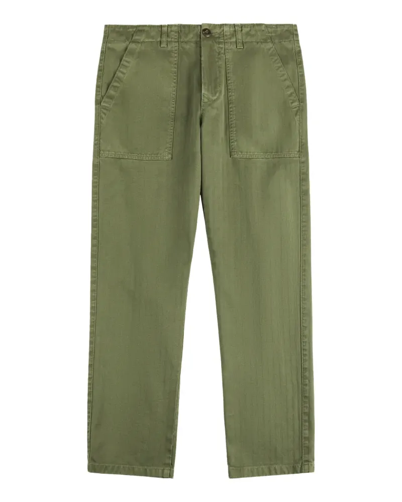Fay Archive herringbone trousers - Grün Grün