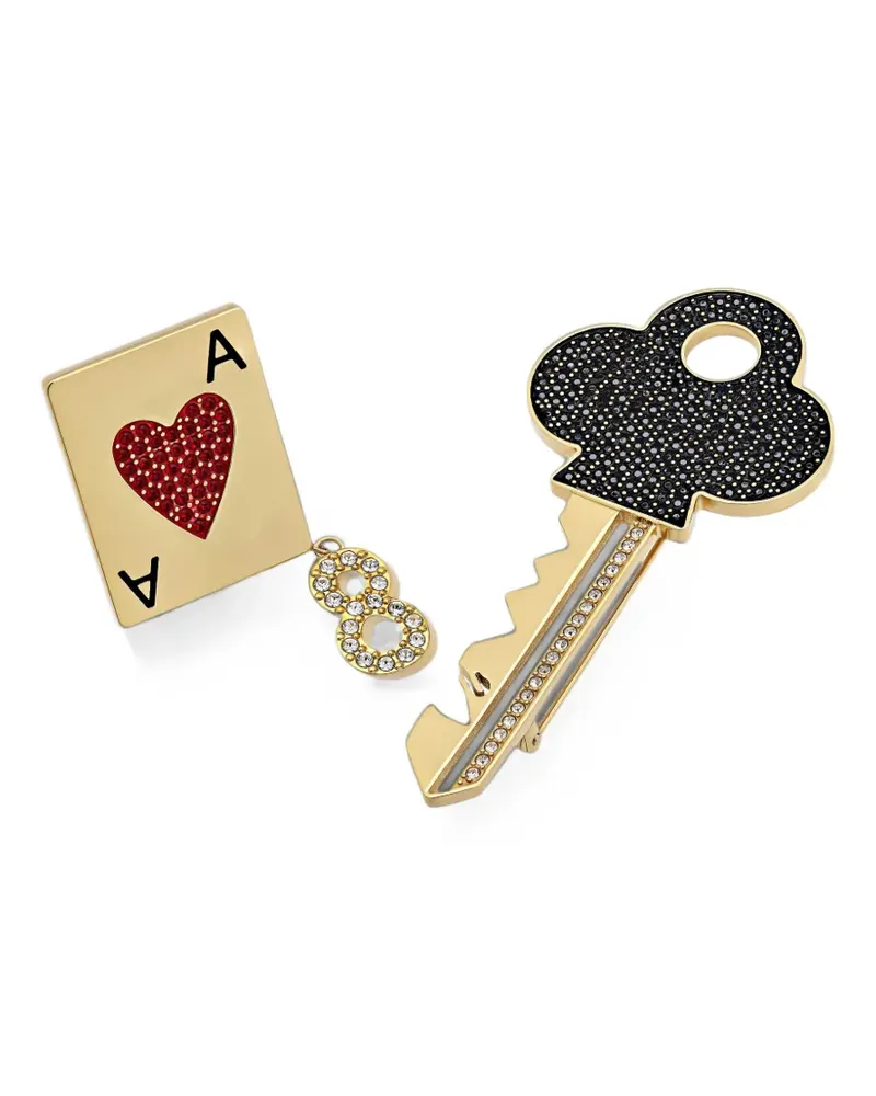 Swarovski crystal-embellished Optimal brooches - Gold Gold