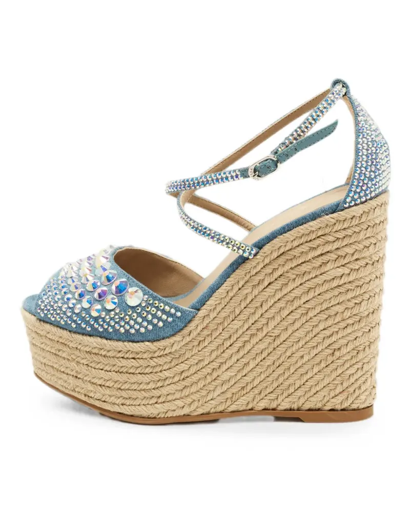 Le Silla Sandalen mit Kristallen - Blau Blau