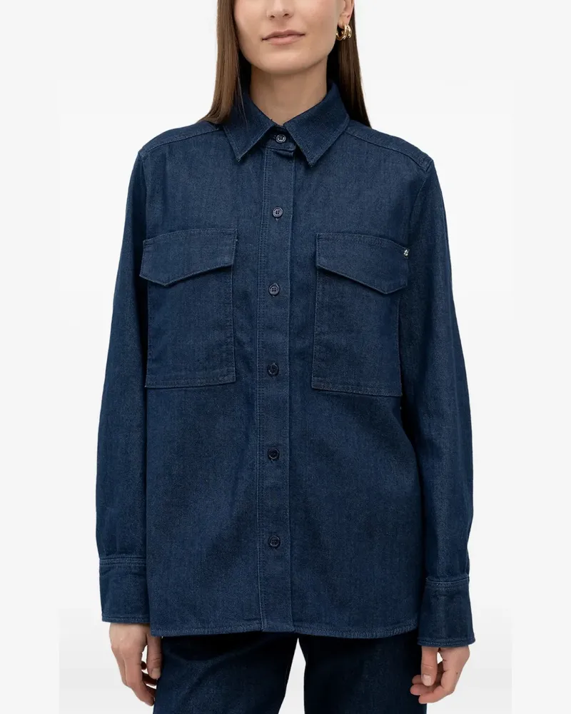 HUGO BOSS button-up chest-pocket denim jacket - Blau Blau