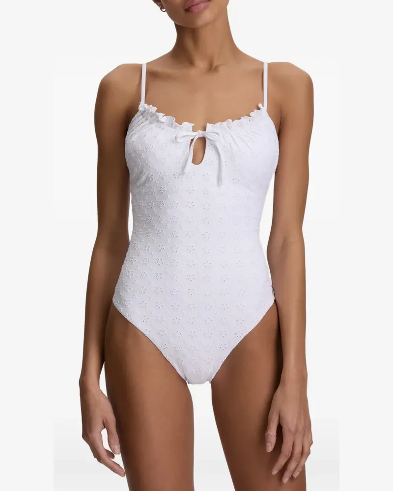 Ralph Lauren broderie-anglaise keyhole swimsuit - Weiß Weiß