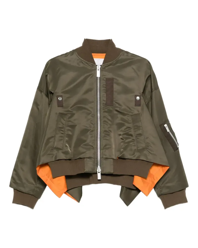 Sacai zip-up bomber jacket - Grün Grün