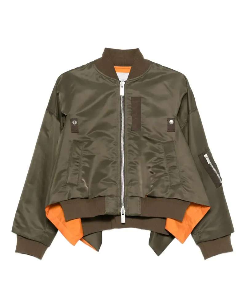 Sacai zip-up bomber jacket - Grün Grün