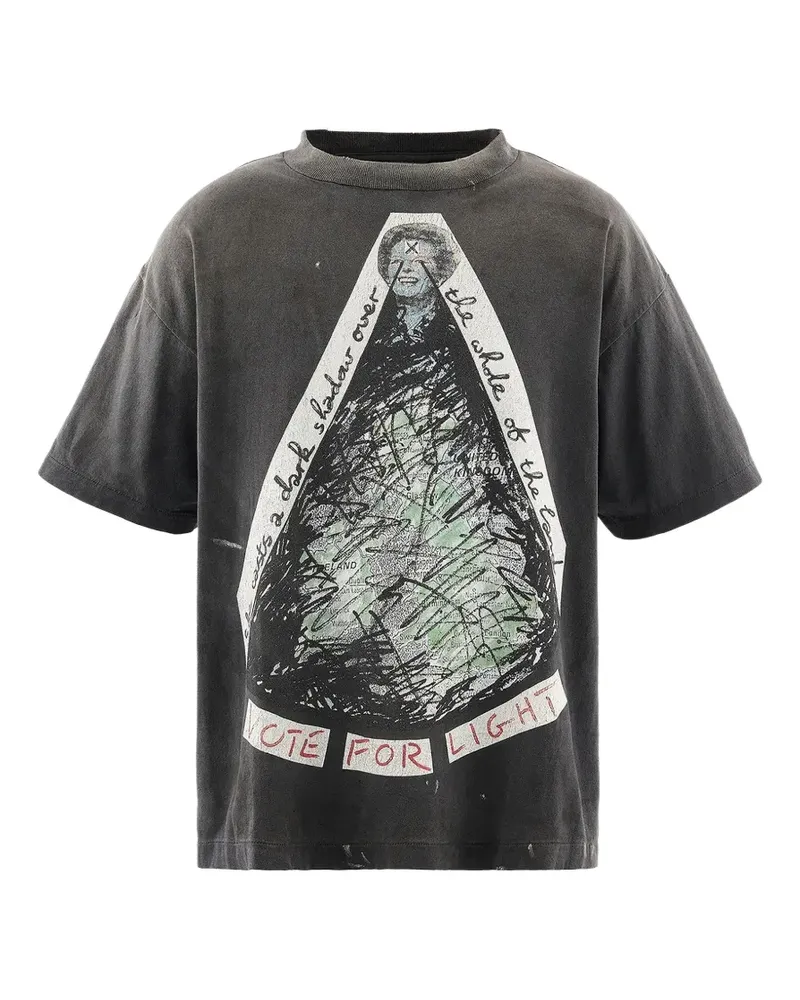 SAINT MXXXXXX Vote F Light graphic-print short-sleeve T-shirt - Schwarz Schwarz