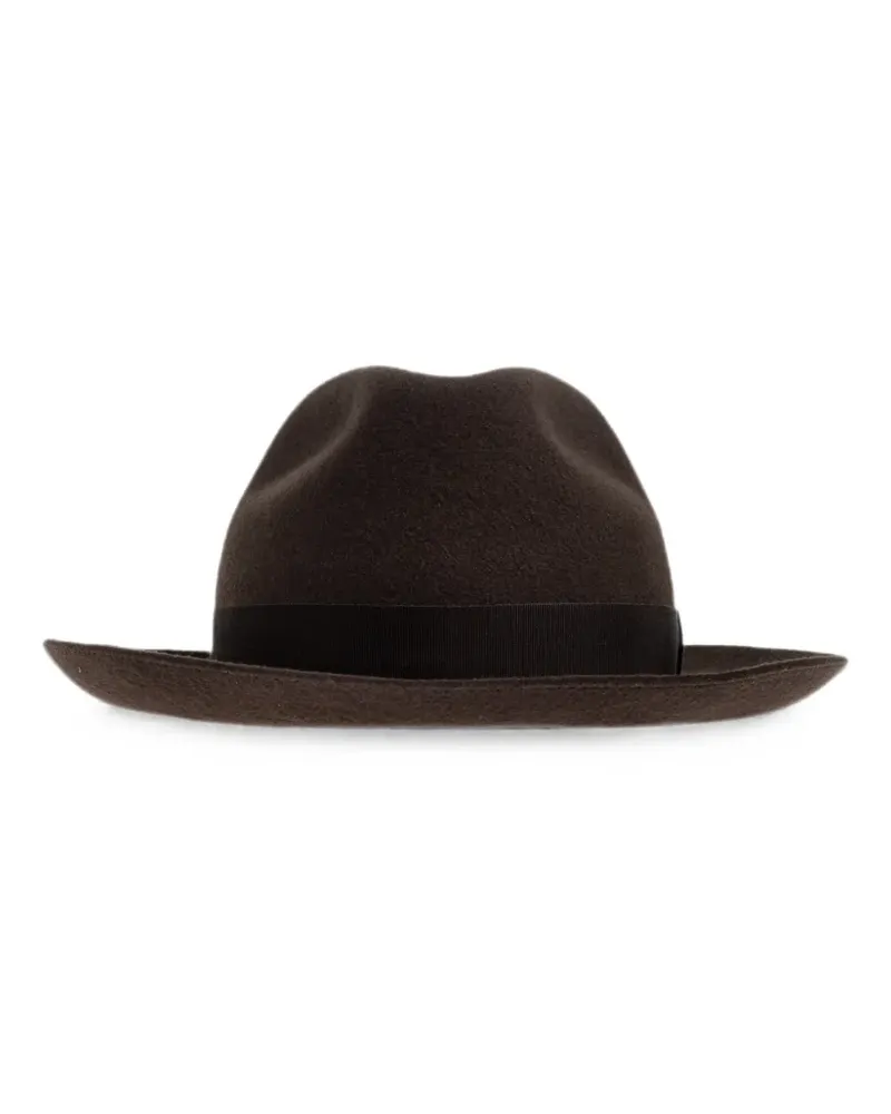 Giorgio Armani Fedora mit Ripsbandbesatz - Braun Braun