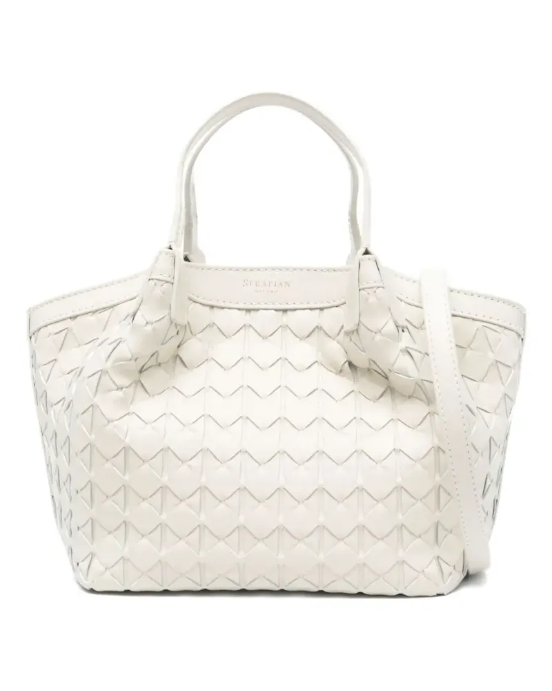 Serapian woven-leather tote bag - Weiß Weiß