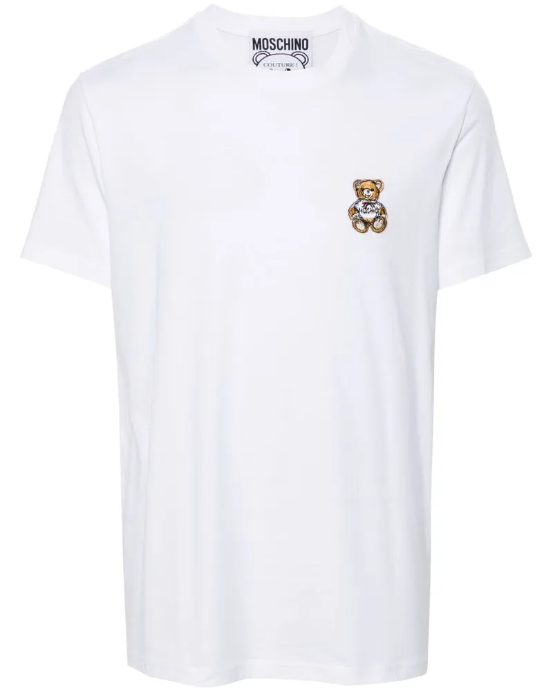 Moschino T-Shirt mit Teddy-Patch - Weiß Weiß