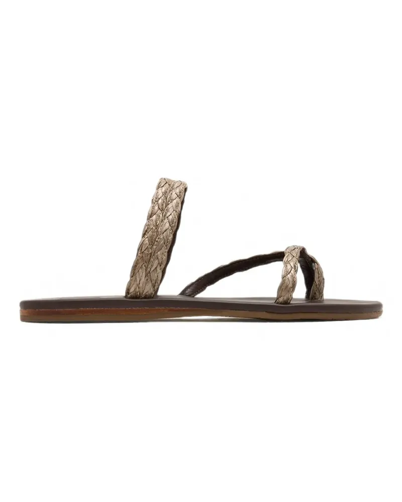 Ancient Greek Sandals Daphnae braided raffia sandals - Braun Braun