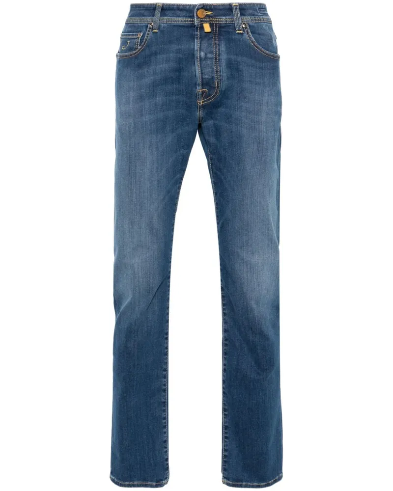 Jacob Cohën Halbhohe Bard Slim-Fit-Jeans Blau