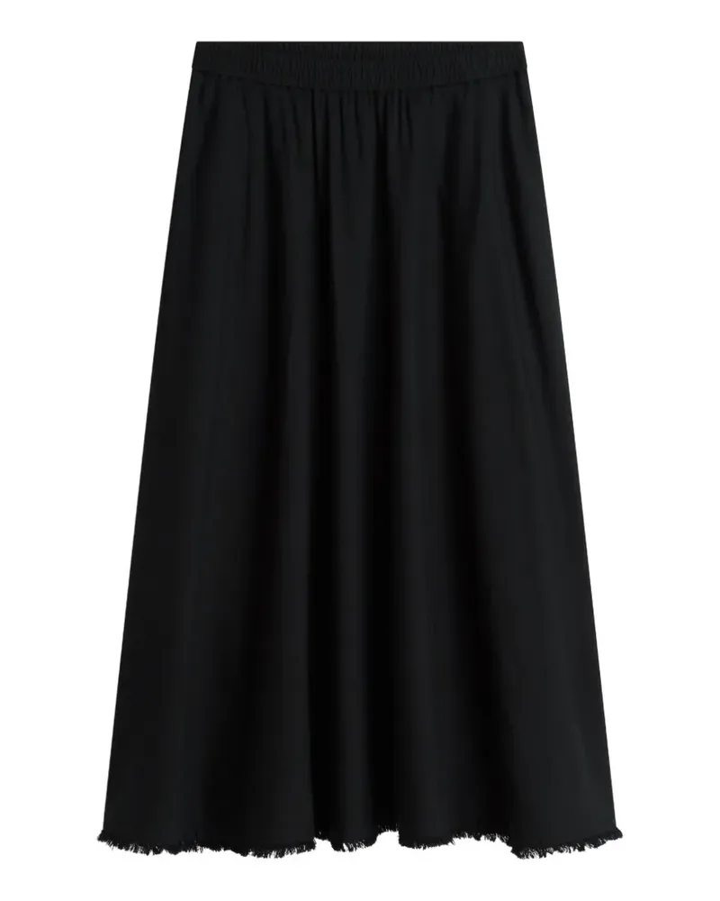Tommy Hilfiger frayed-hem gathered skirt - Schwarz Schwarz