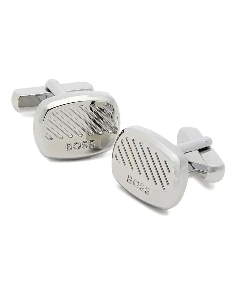 HUGO BOSS Manschettenknöpfe mit Logo-Gravur - Silber Silber