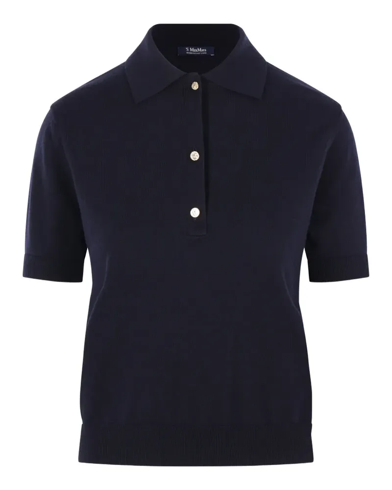 Max Mara Max Mara Gestricktes Pomposa Poloshirt - Blau Blau