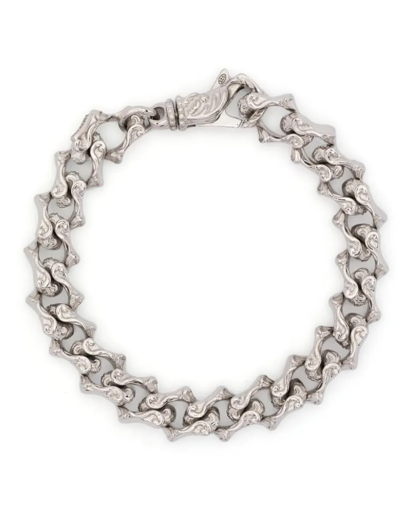 Emanuele Bicocchi Kantiges Armband mit Arabesque-Motiv - Silber Silber