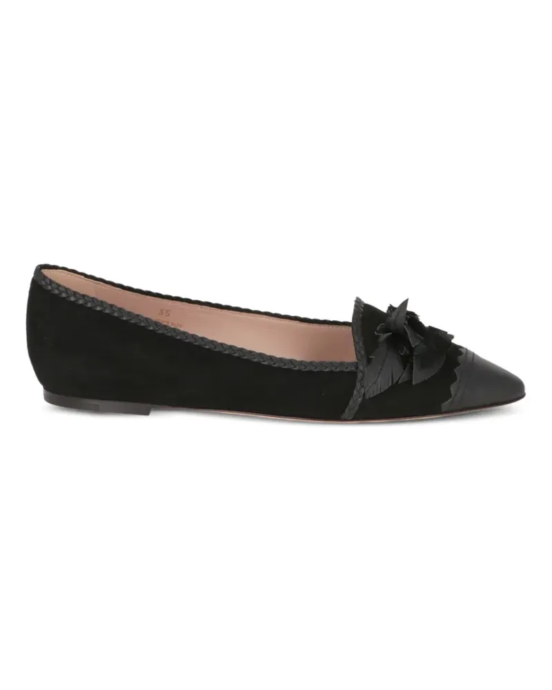 TOD'S Spitze Ballerinas mit Fransen - Schwarz Schwarz