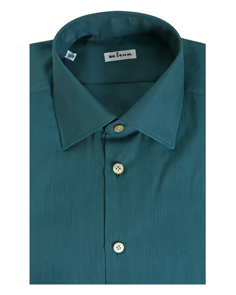 Kiton button cotton shirt - Grün Grün