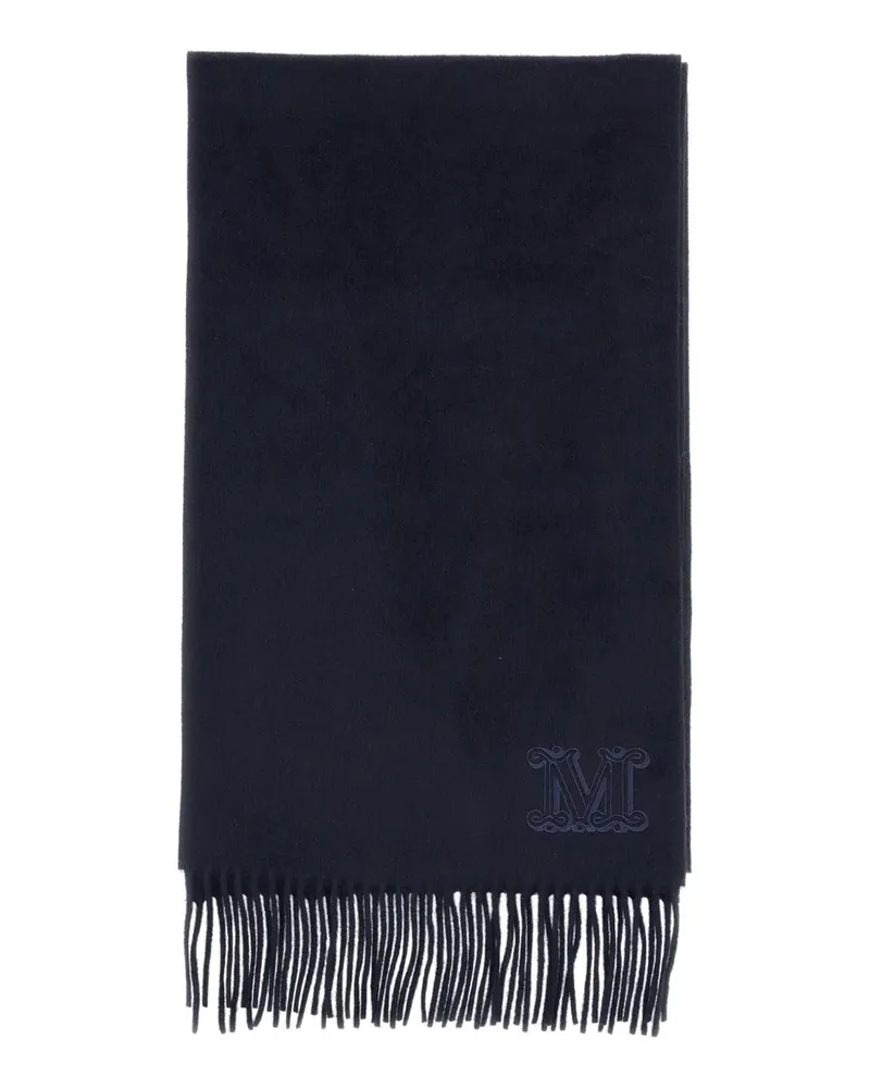 Max Mara Schal mit Stickerei - Blau Blau