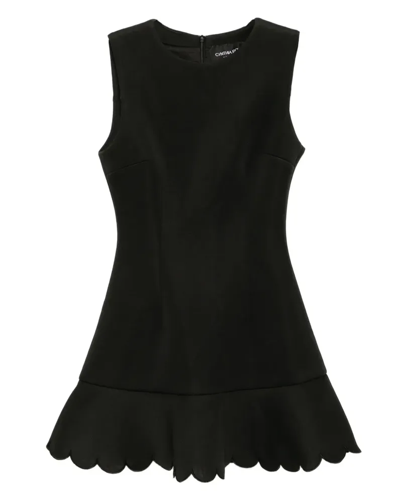 Cynthia Rowley Ausgestelltes Kleid mit Wellensaum - Schwarz Schwarz