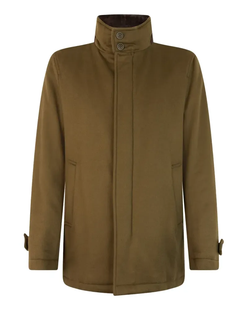 Herno buttoned high-neck coat - Braun Braun