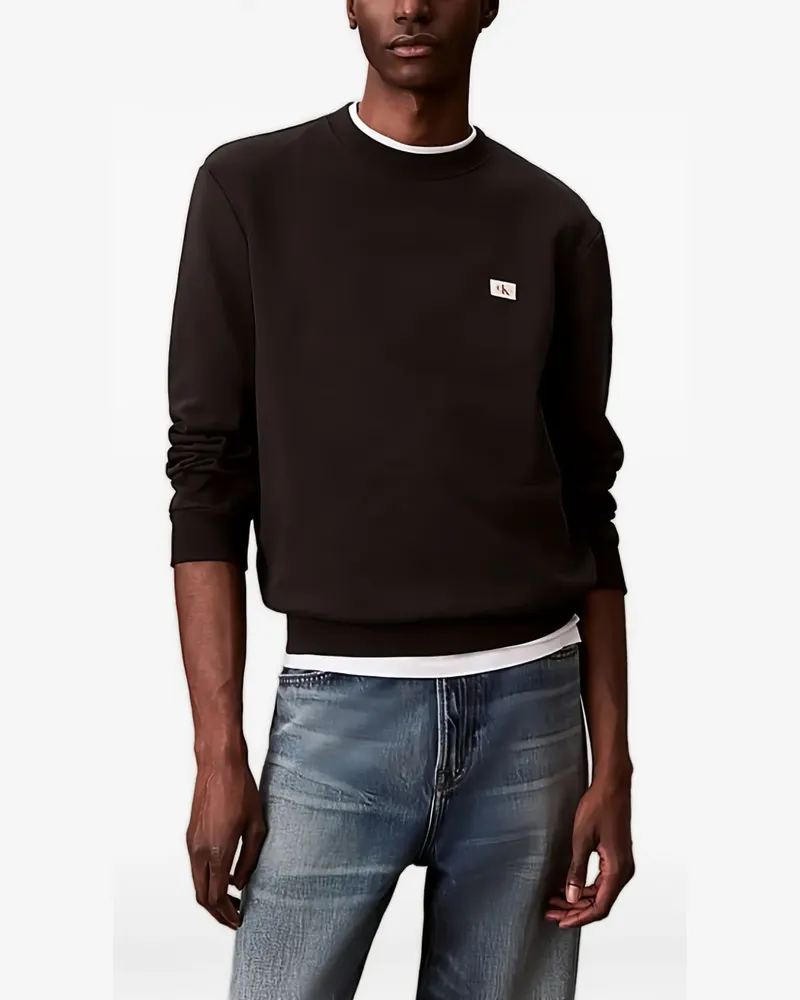Calvin Klein Sweatshirt mit Logo-Patch - Schwarz Schwarz