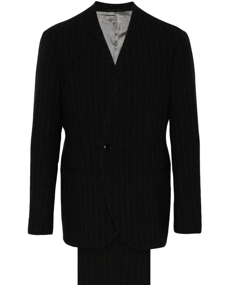 Giorgio Armani Anzug mit Nadelstreifen - Schwarz Schwarz