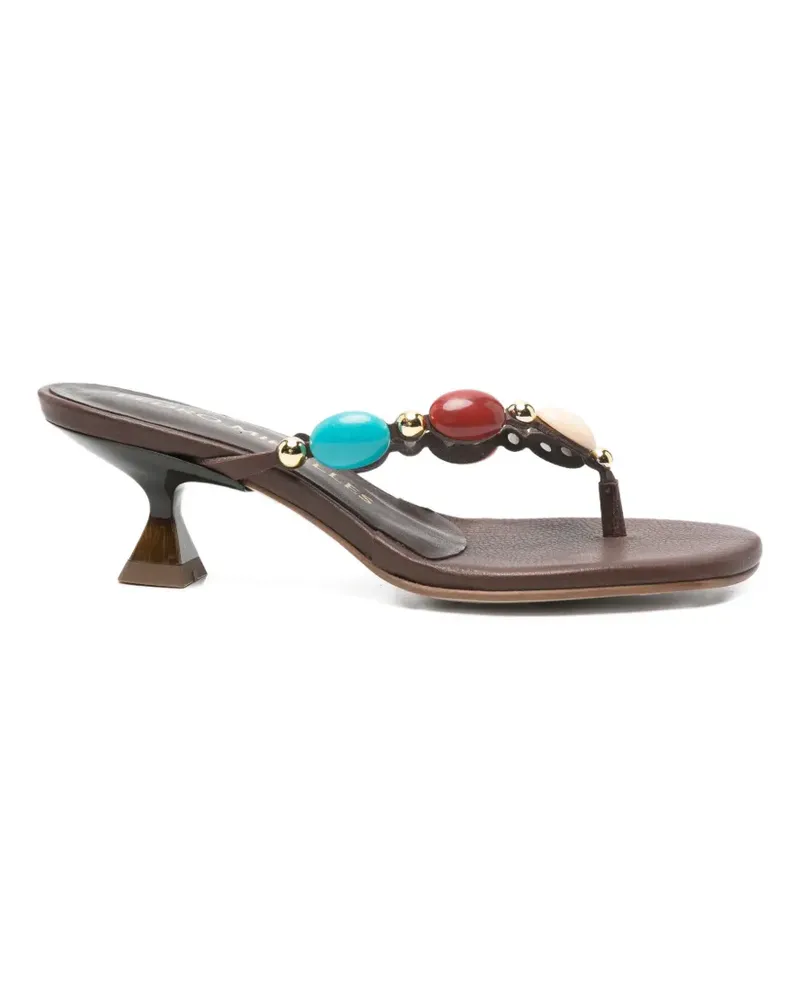 Pedro Miralles bead-embellishment sandals - Braun Braun