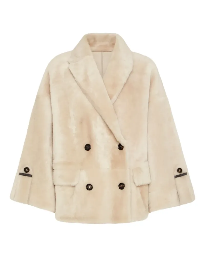 Brunello Cucinelli Geknöpfte Pelzjacke - Nude Nude