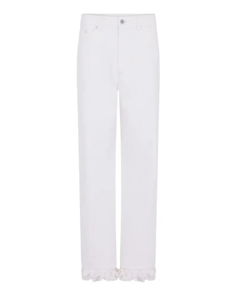 Paco Rabanne Baggy-Jeans mit Fransen - Weiß Weiß