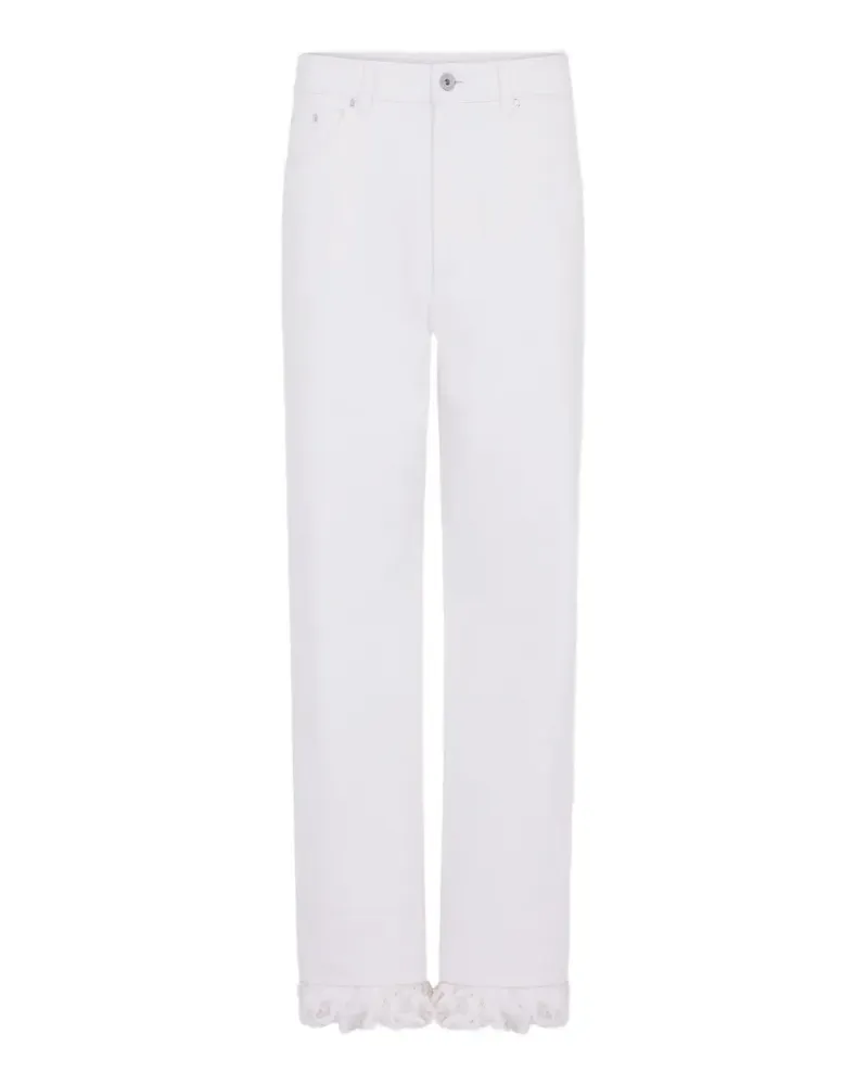 Paco Rabanne Baggy-Jeans mit Fransen - Weiß Weiß